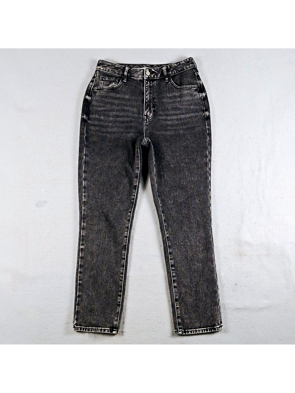 PacSun 90s Mom Jeans Washed Acid Black High Rise Tapered Denim Size 27
